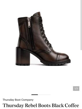Thursday Boot Company Rebel Lace-Up Heeled Boot - Black Coffee